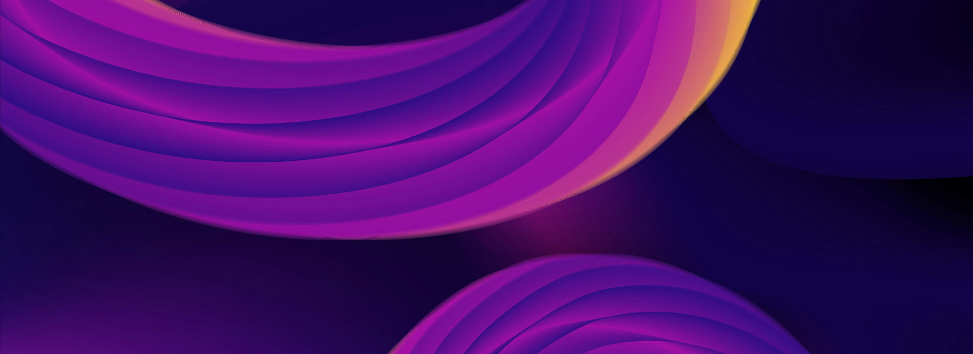 immagine astratta di un flusso tridimensionale fucsia, viola e giallo