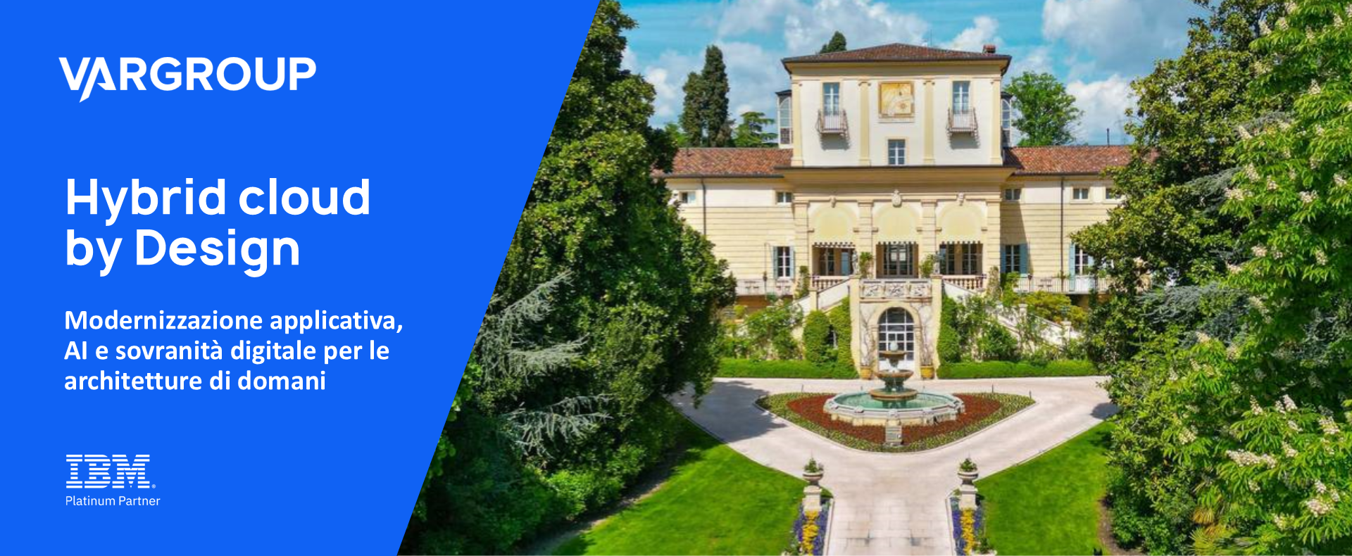 immagine di copertina con titolo evento e foto della location