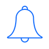 icona blu di una campana