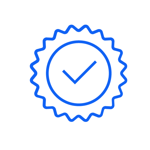 icona blu di un cerchio con dentro una v