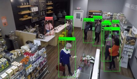 immagine generata da AI di persone scansionate all'interno di uno store