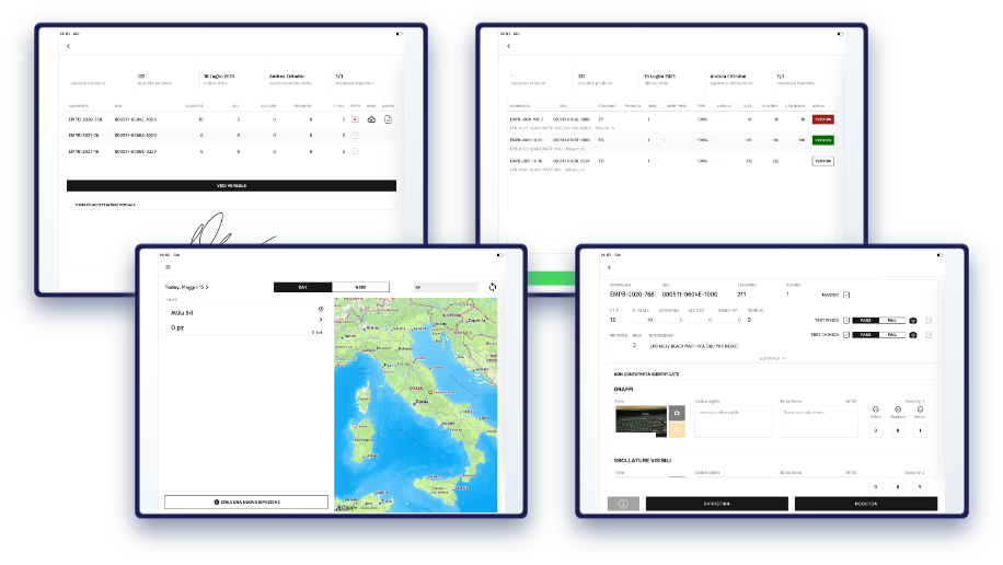 screen di dashboard delle app