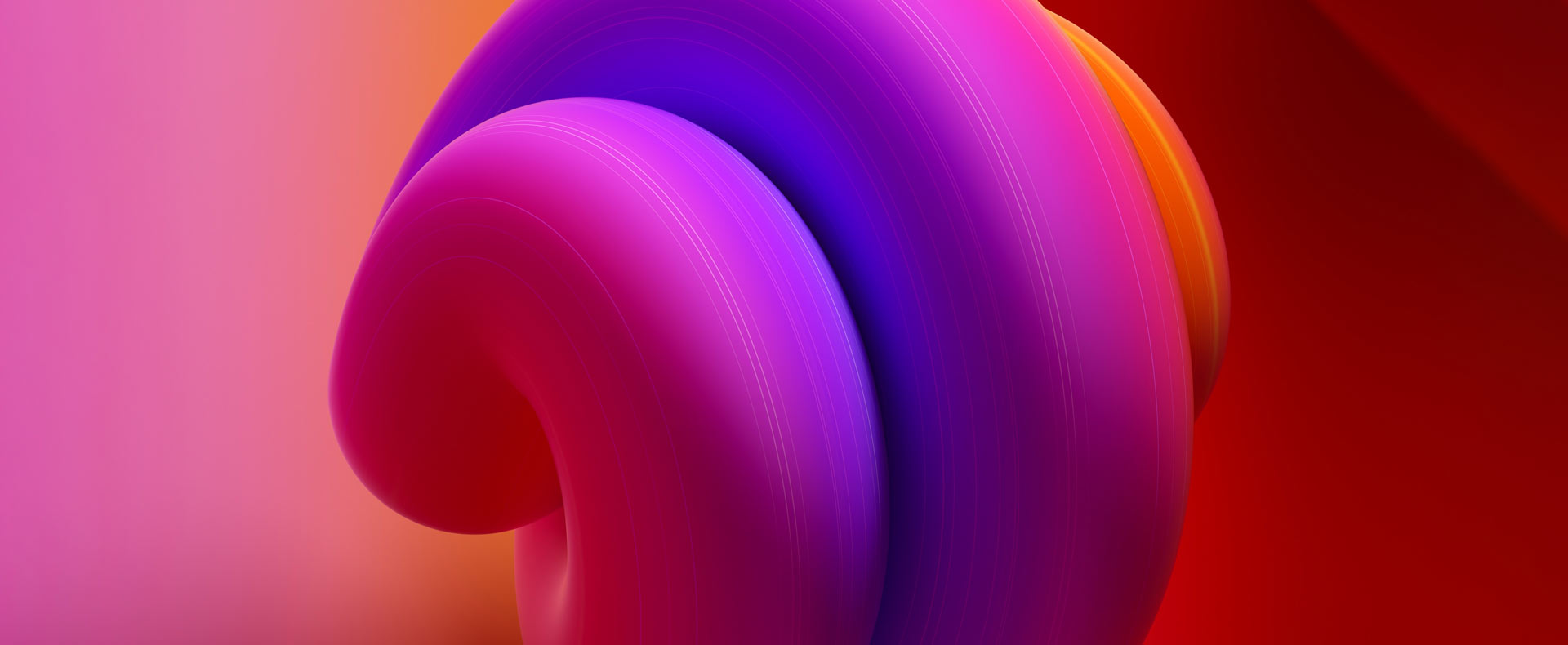 immagine astratta di una sfera dai colori fucsia, viola, giallo e rosso