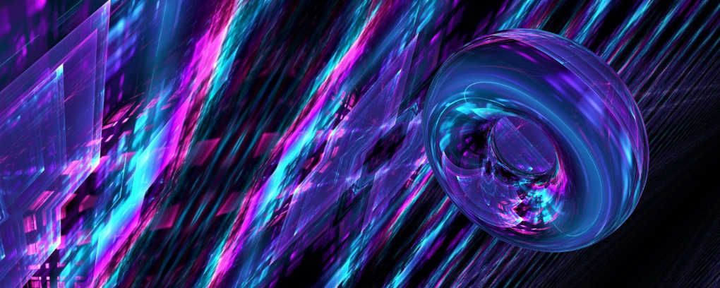 Immagina astratta con scia di colori dal viola al nero