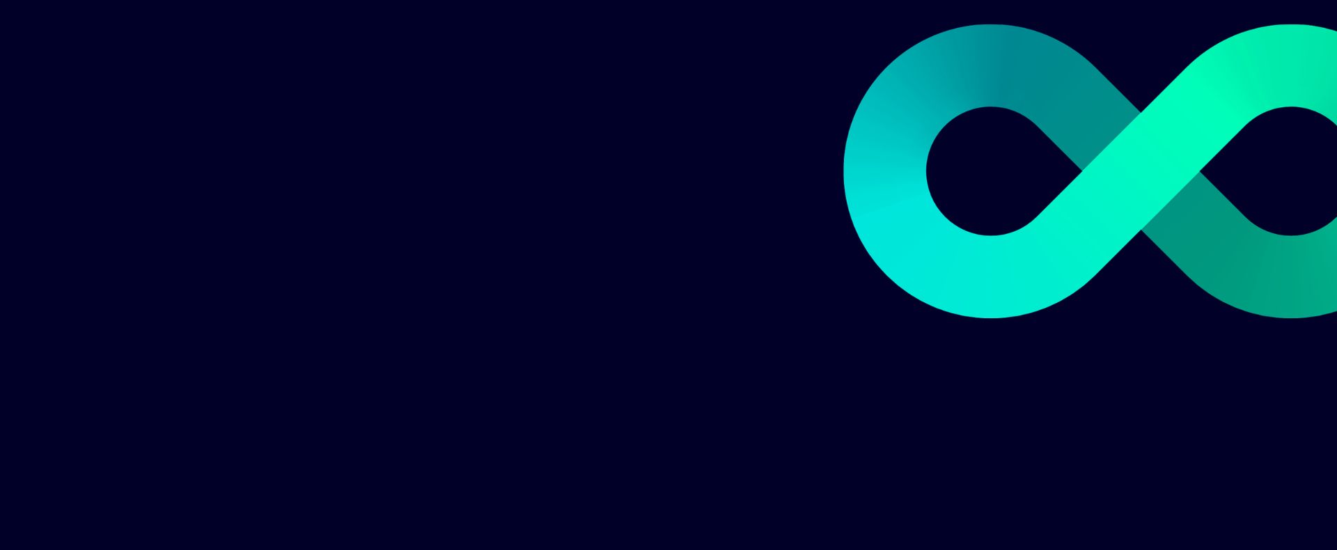 Dunkelblauer Hintergrund mit einem türkis-grünen Unendlichkeitssymbol in der rechten oberen Ecke – Headerbild für Siemens Realize Live