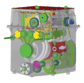 Modello CAD di un motore industriale dettagliato