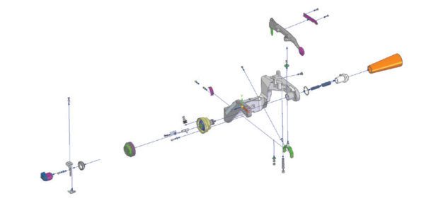 Esploso CAD di un componente meccanico