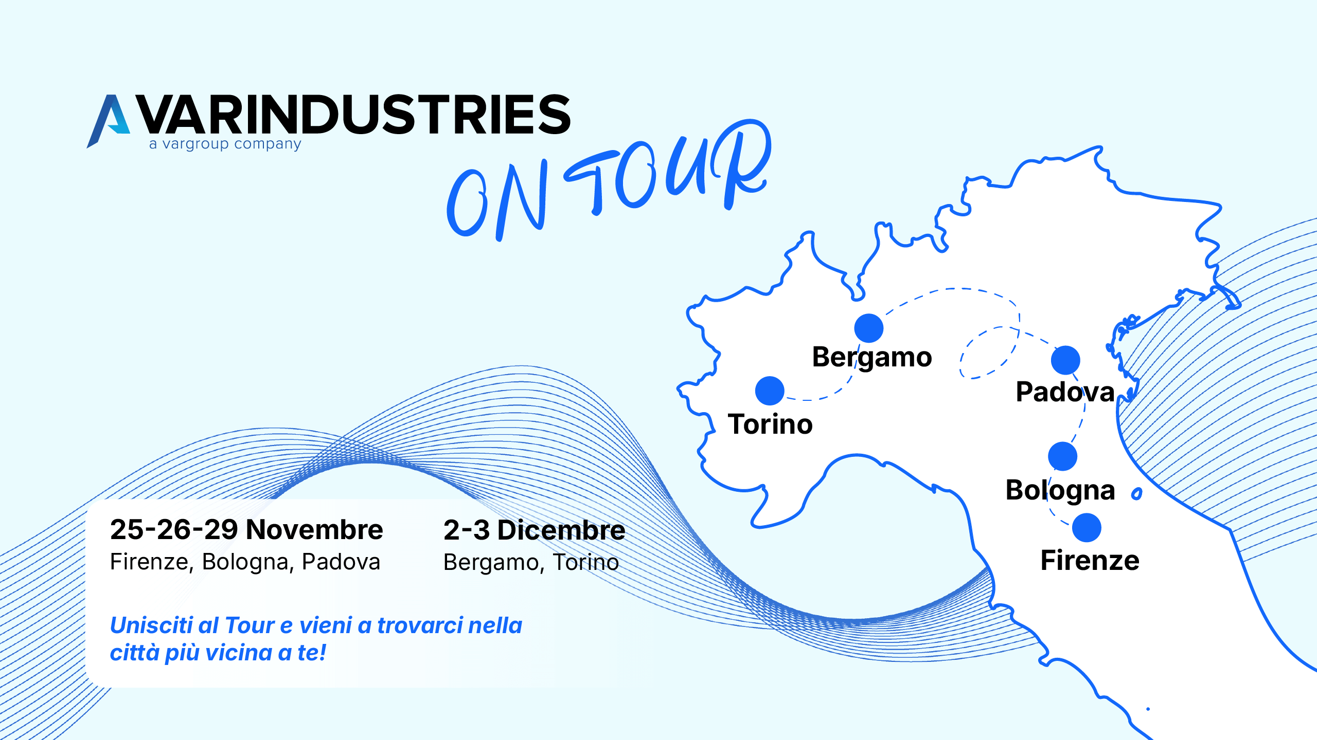 Sagoma Nord Italia per evento var industries on tour