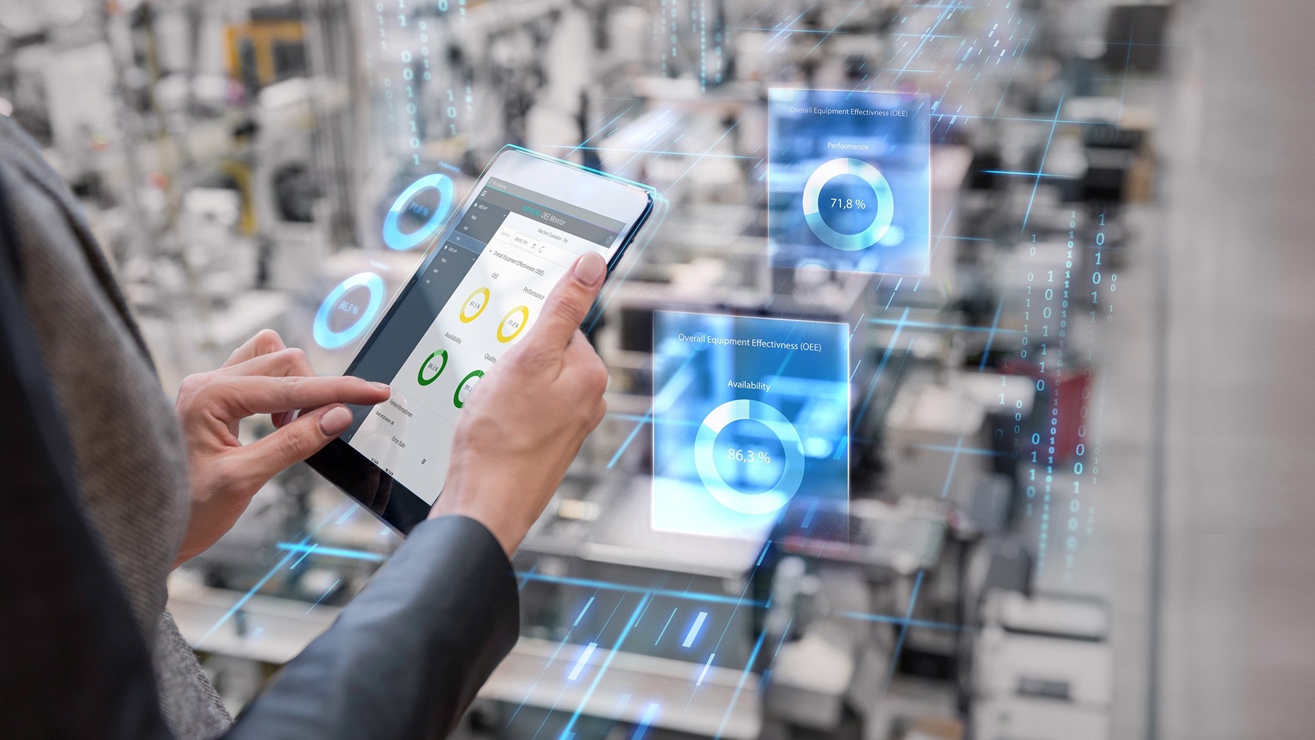 Monitoraggio della produzione industriale tramite tablet con interfaccia digitale