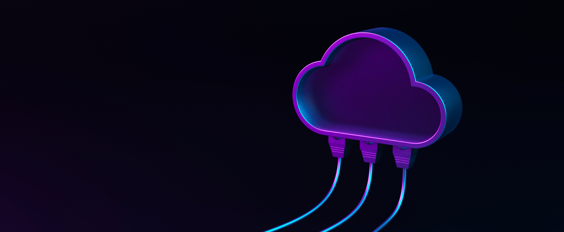 Illustrazione concettuale di cloud computing con cavi collegati