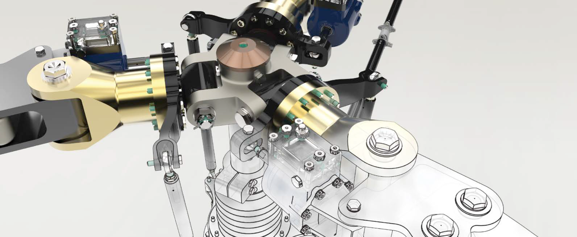 Visualizzazione dettagliata di componenti meccanici in un software di progettazione