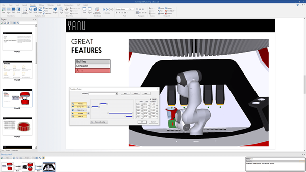 Presentazione di un robot con funzionalità avanzate nel software di progettazione Yanu