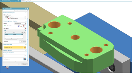 Modello CAD di un componente meccanico in un software di progettazione