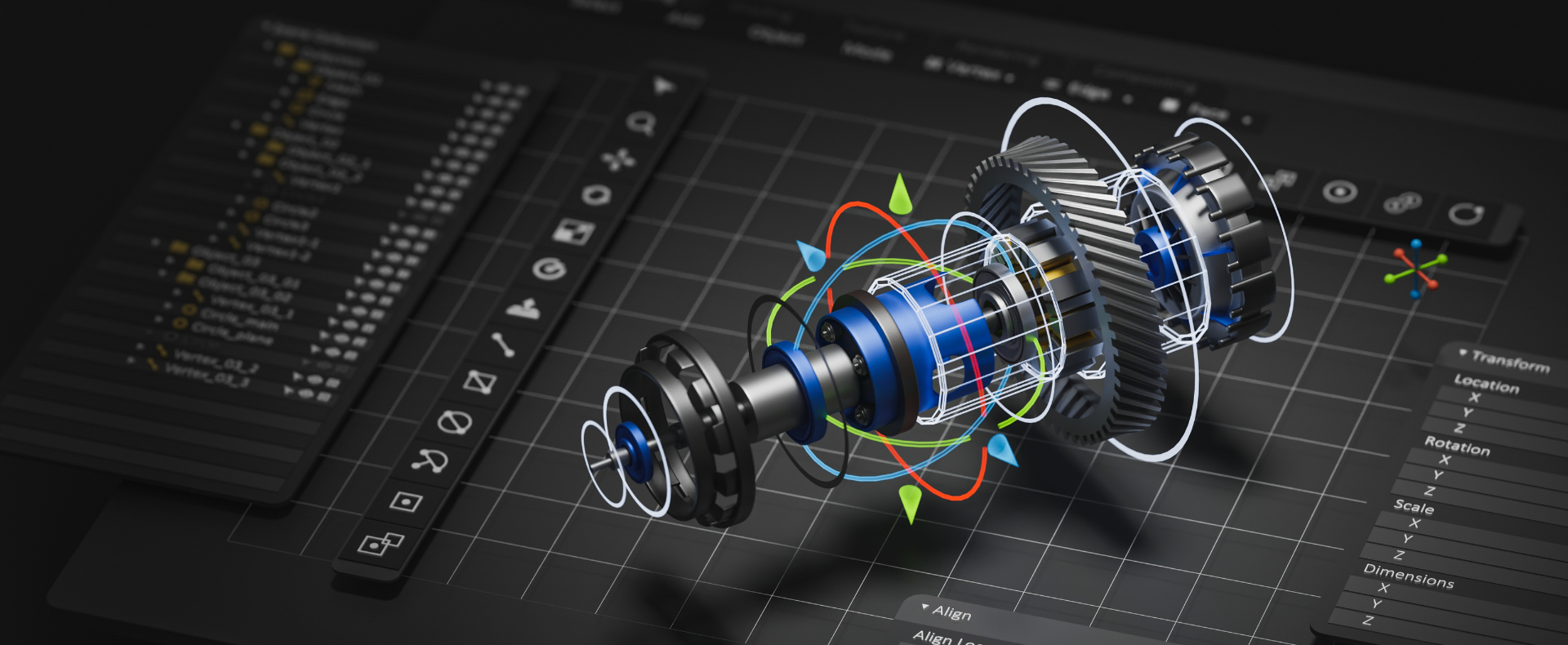 Componente di una turbina in ambiente CAD