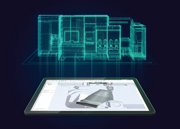 Digital twin di un macchinario industriale e la sua rappresentazione su schermo