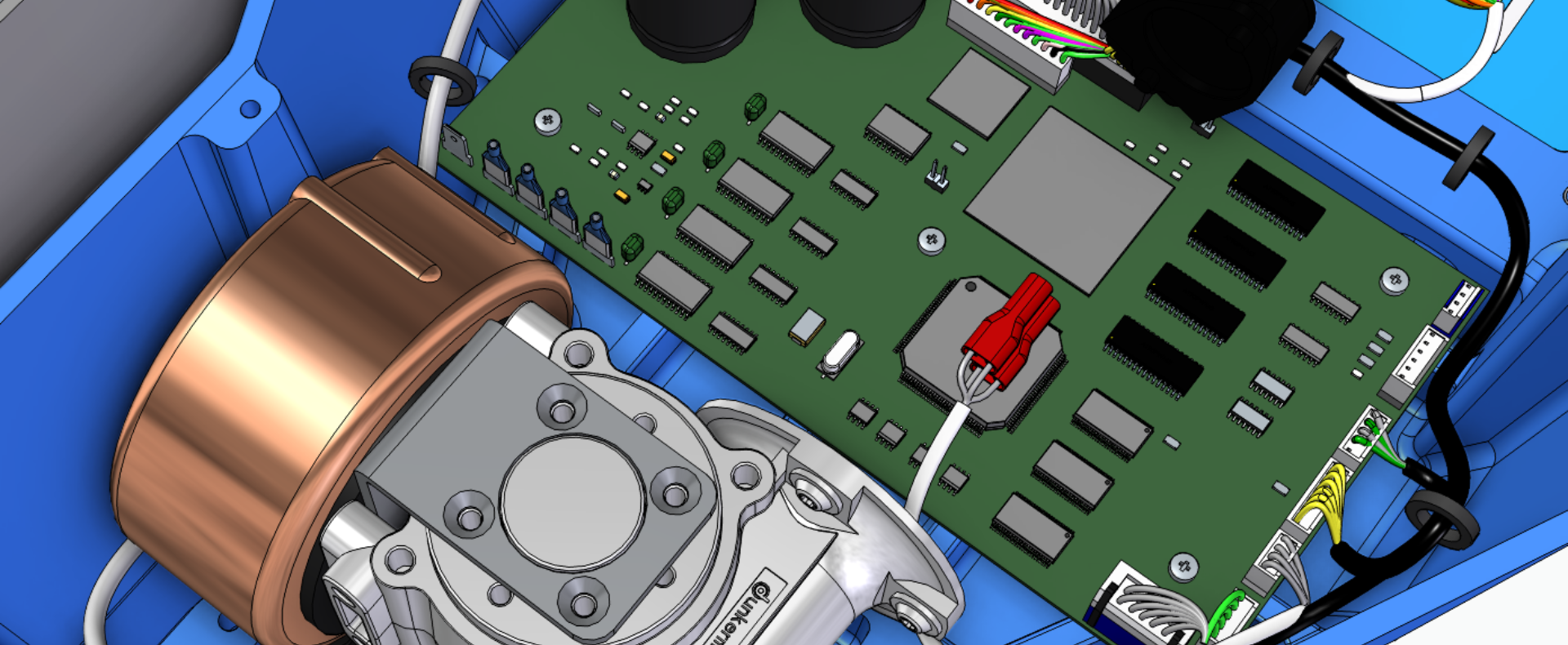 Dettaglio di una scheda elettronica all'interno di un dispositivo