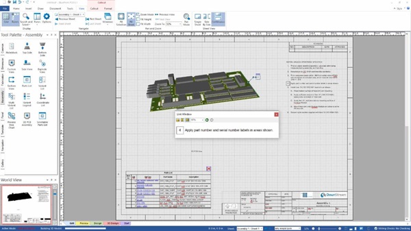 Schermata di un software CAD che mostra il design dettagliato di una scheda elettronica