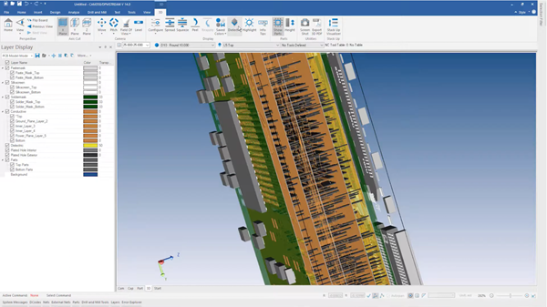 Vista 3D di un progetto in un software di progettazione