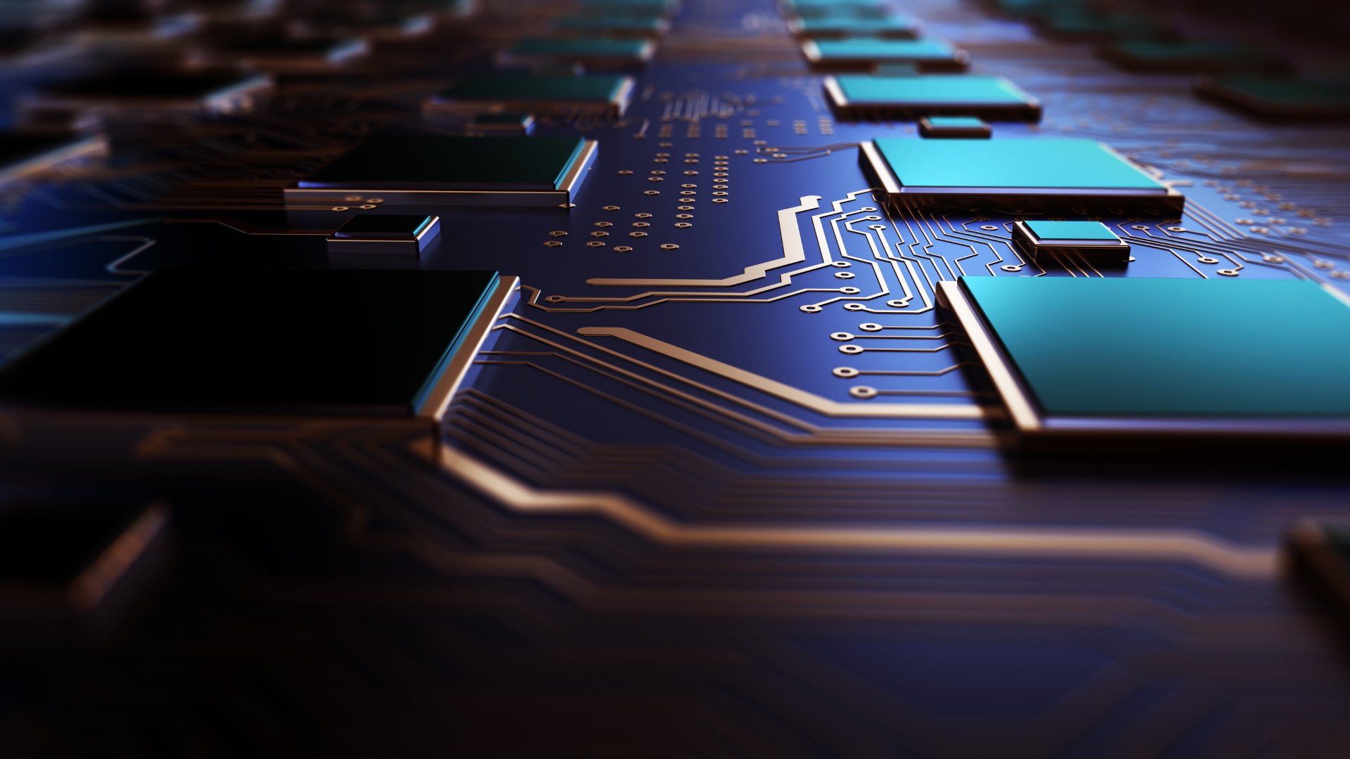 Vista ravvicinata di un circuito stampato con componenti elettronici