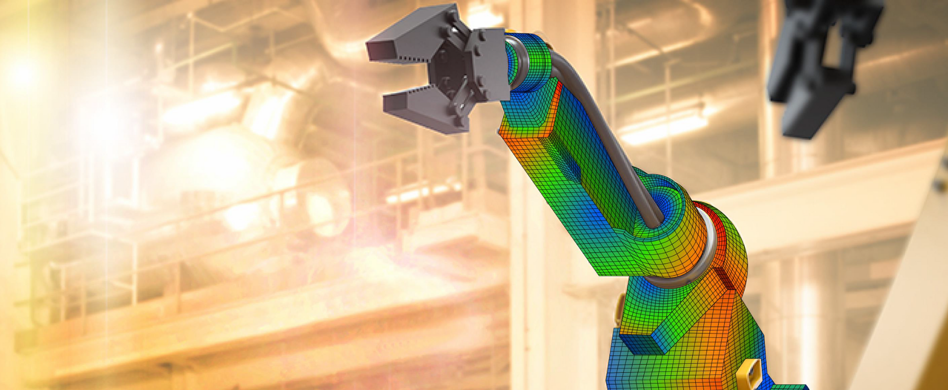 Simulazione di un braccio robotico in un ambiente industriale