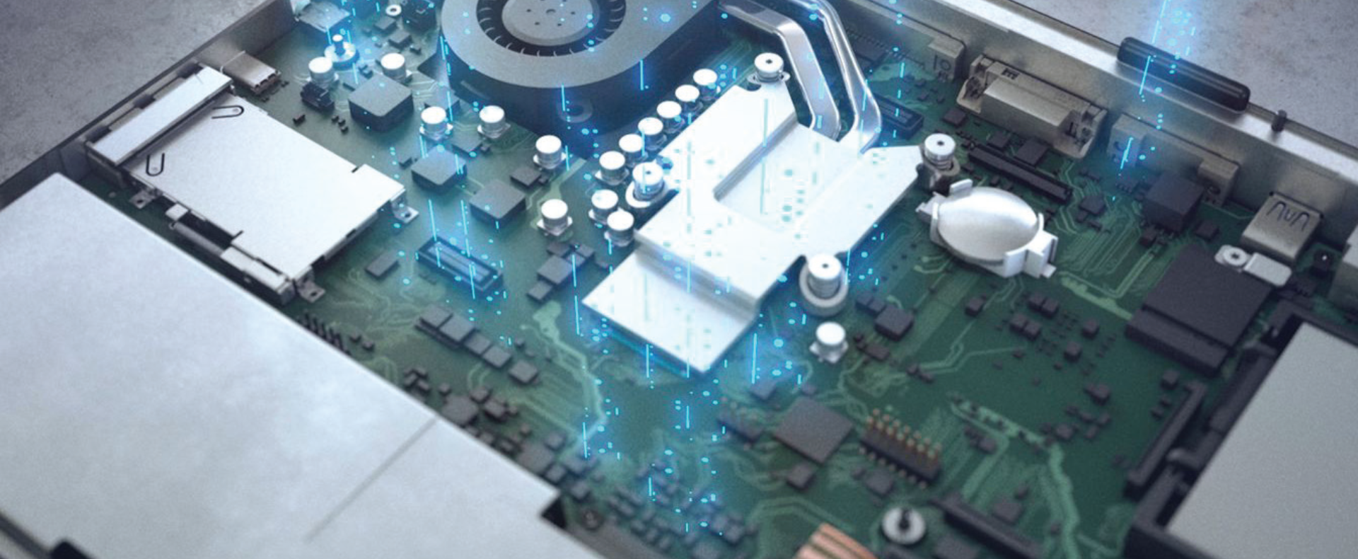 Scheda elettronica con componenti avanzati e connessioni digitali