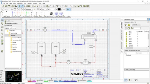 Rappresentazione CAD di un impianto