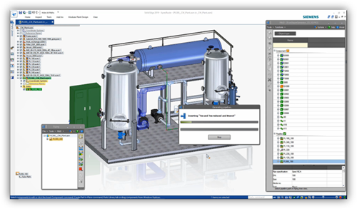 Rappresentazione in 3D di impianti modulari