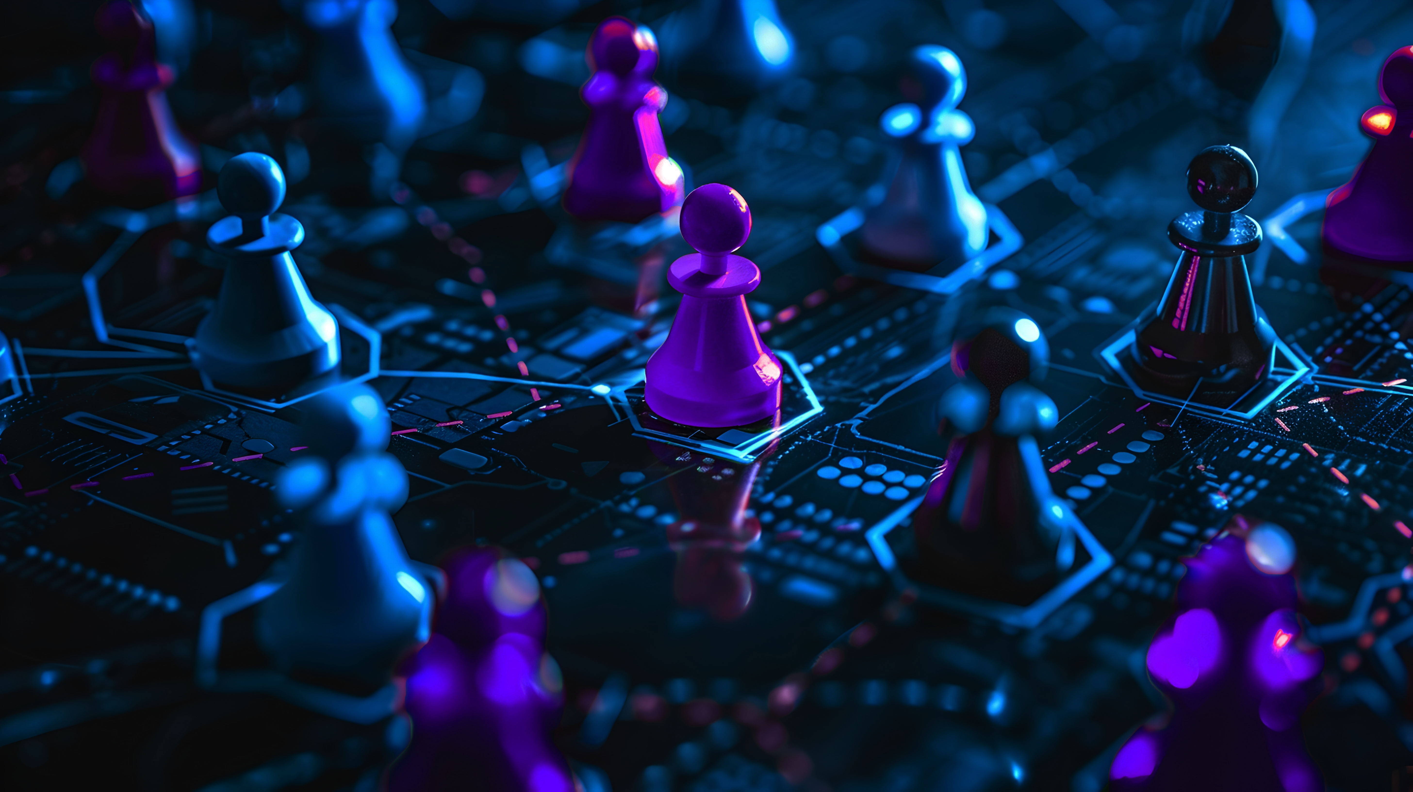 Chess pawns on a printed circuit board: a metaphor for Yarix Threat Hunting, a proactive approach to hunting cyber threats