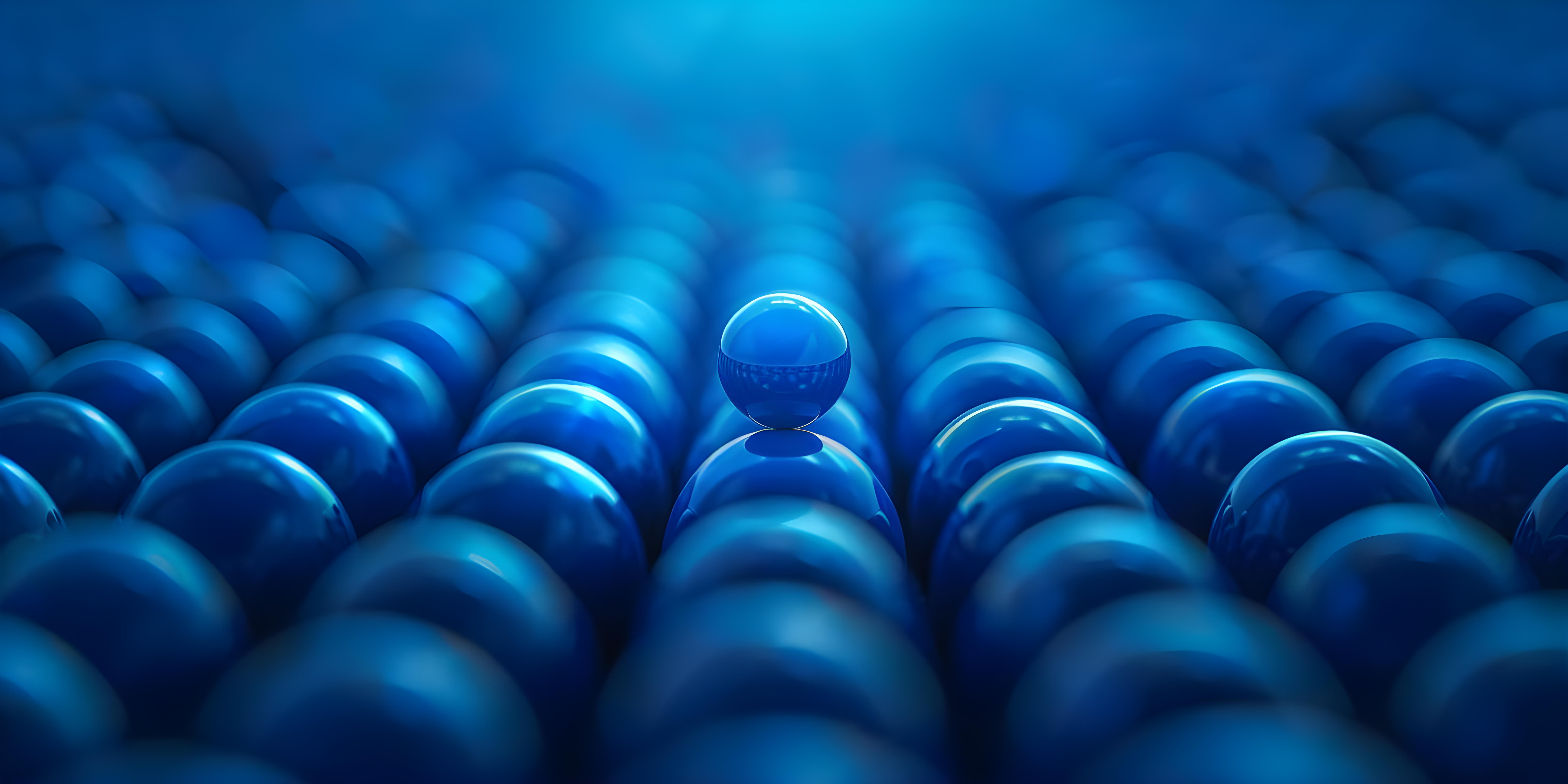 Illustrazione geometrica con sfere allineate che rappresentano la crescita delle minacce di cybersecurity in Italia e le nuove priorità di investimento verso il 2026